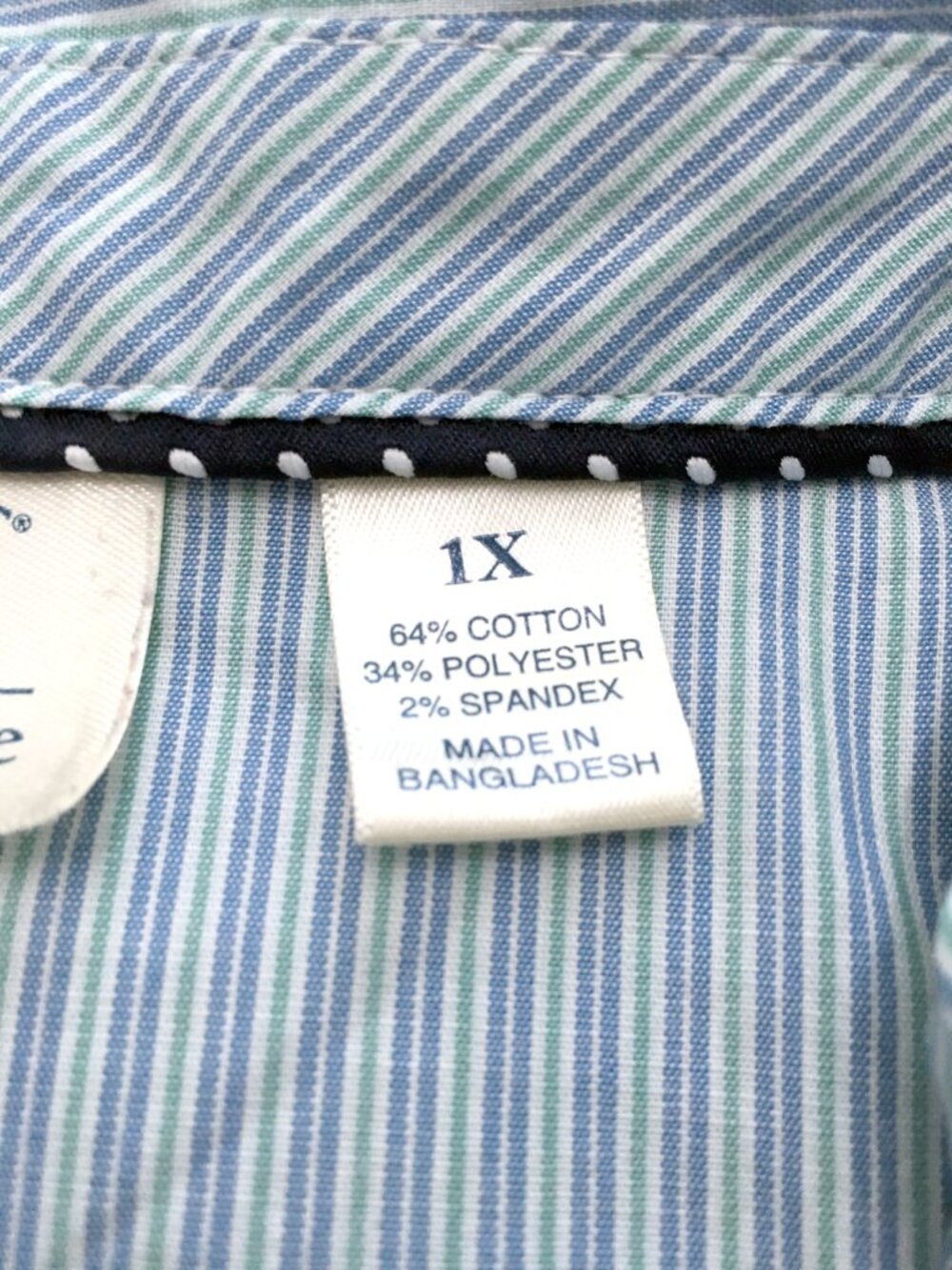 Lee Blue Striped Shirt Women's Size 1X - Picture 5 of 6